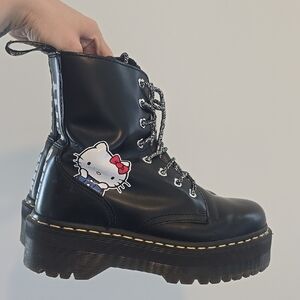 Hello Kitty Black Dr Martens Jadon Combat Boots Size 7